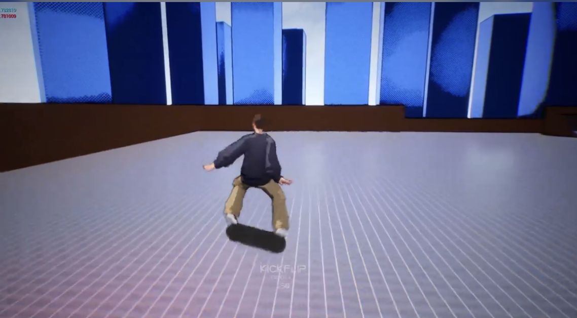 Kickflip and trick feedback in the skateboarding prototype
